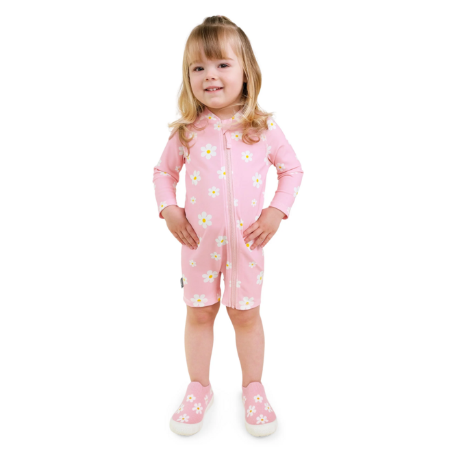 Sun & Splash 1-pc UV Jumpsuit Pink Daisy