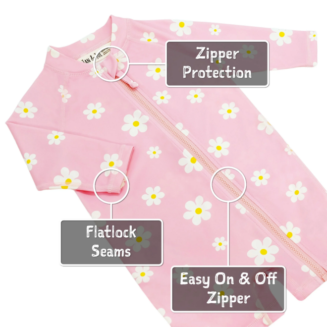 Sun & Splash 1-pc UV Jumpsuit Pink Daisy