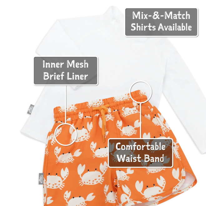 Sun & Splash UV Swim Short Crabby Crab