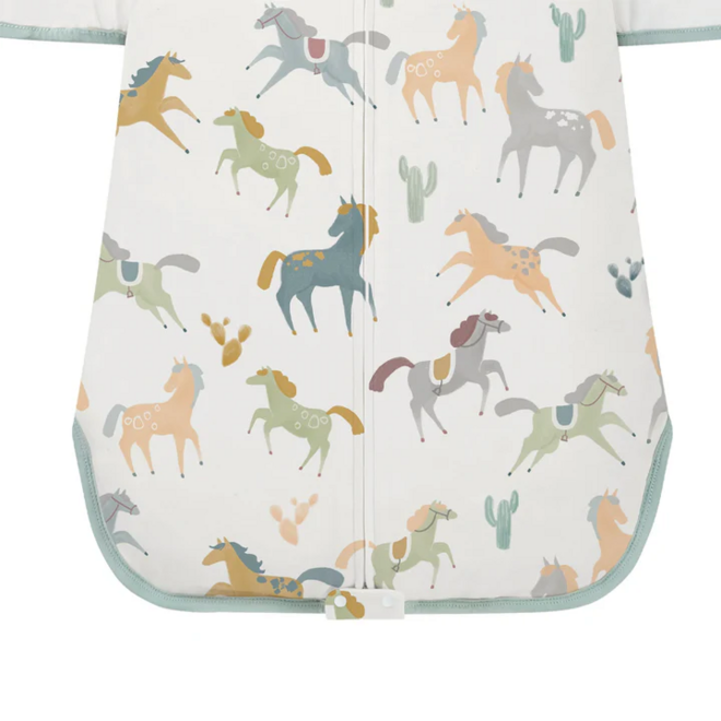 Organic Cotton Swaddle Sleep Bag 1.0 TOG Pony Express 0-6M