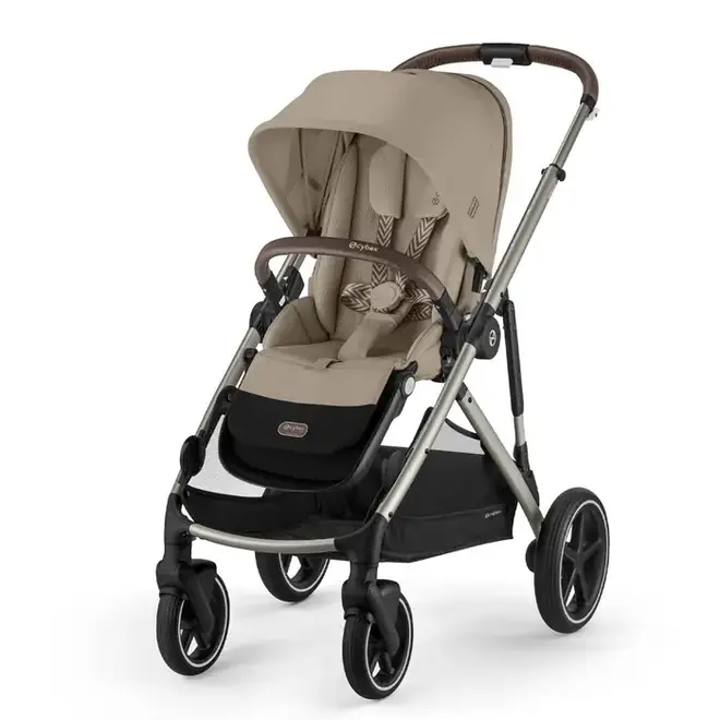 Gazelle S Stroller - Taupe Frame and Almond Beige Seat
