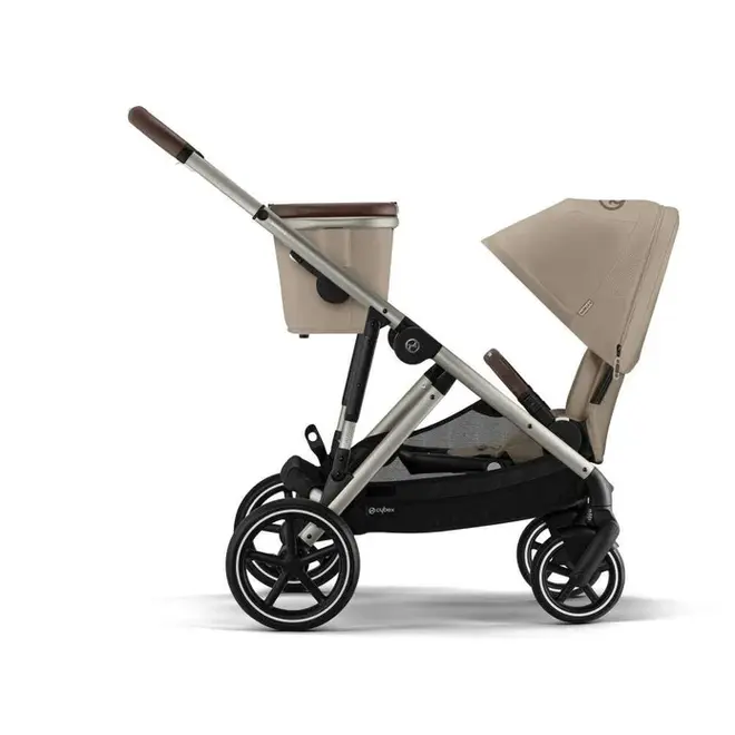 Gazelle S Stroller - Taupe Frame and Almond Beige Seat