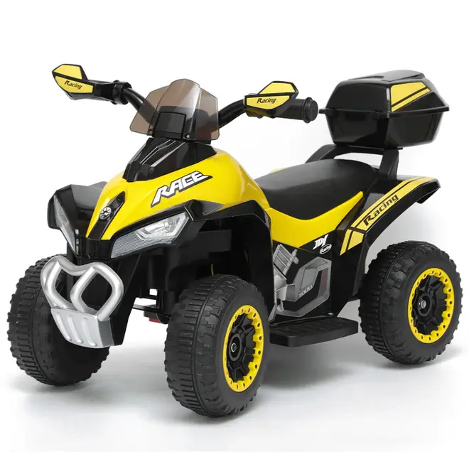 VOLTZ TOYS Kids Ride-On ATV Quad – 6V Battery Electric Four-Wheeler with LED Lights, Storage, 3KM/H, Ages 18+ Months Yellow