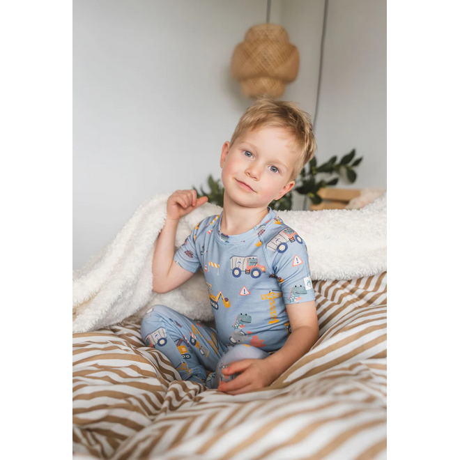 Short Sleeve Long Pants Pajama Set Tiny Engineers