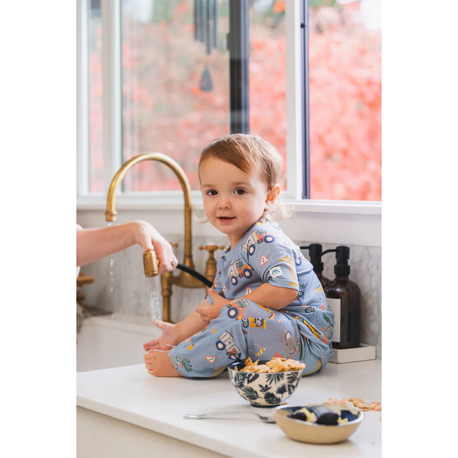 Short Sleeve Long Pants Pajama Set Tiny Engineers