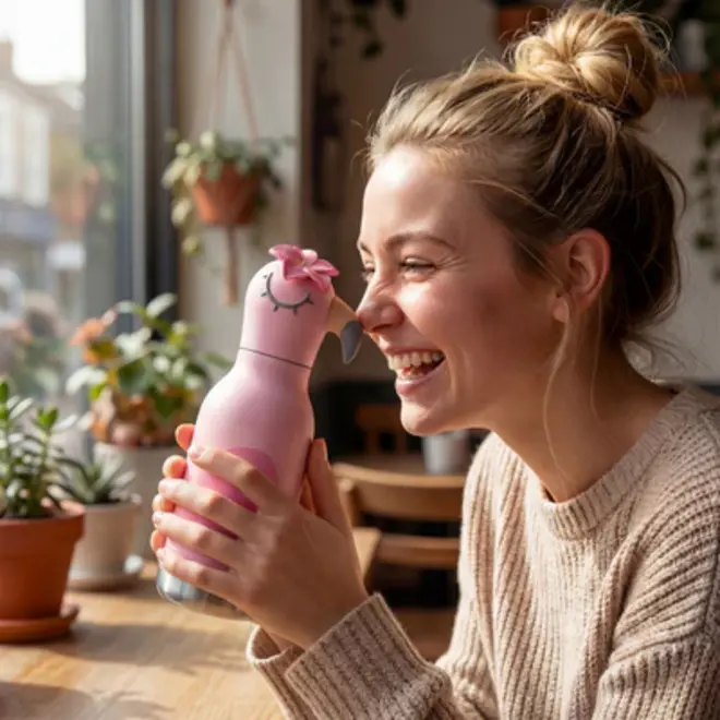 ASOBU 16 oz Bestie Animal Bottle Flamingo