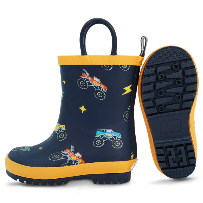 Jan&Jul Puddle Dry Rain Boots Big Trucks