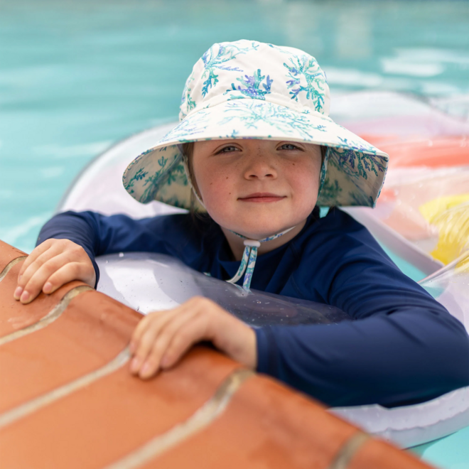 Jan&Jul Aqua-Dry Bucket Hat Blue Coral