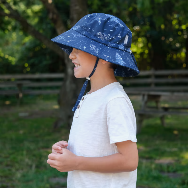 Jan&jul Aqua Dry Bucket Hat Navy Whale Play