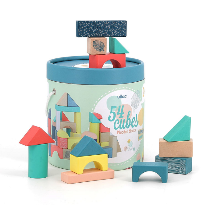 Sous la Canopee Wood blocks in barrel 54 pcs