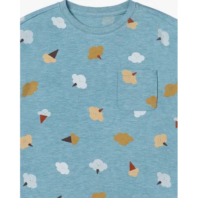 Short Sleeve Oversize Tee Cloudy Cottoncandy