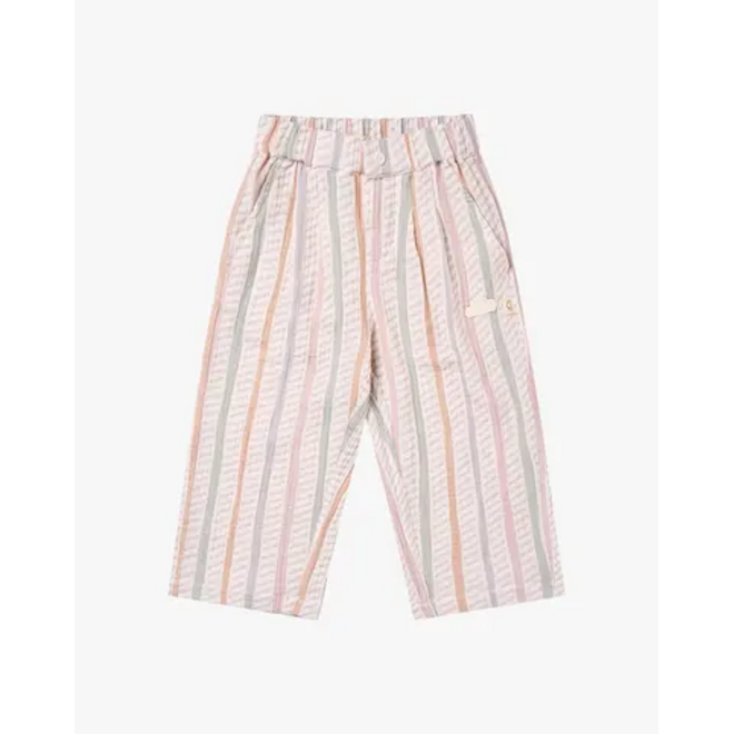 Girl's Wide Leg Pants Caramel Stripes