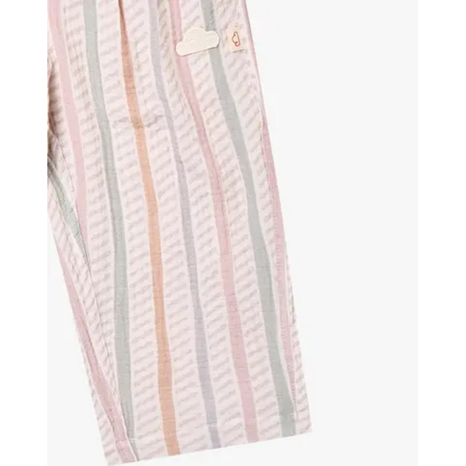 Girl's Wide Leg Pants Caramel Stripes