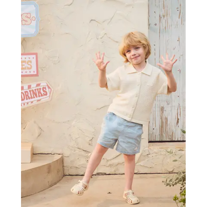 Short Sleeve Knit T-Shirt Jet Stream