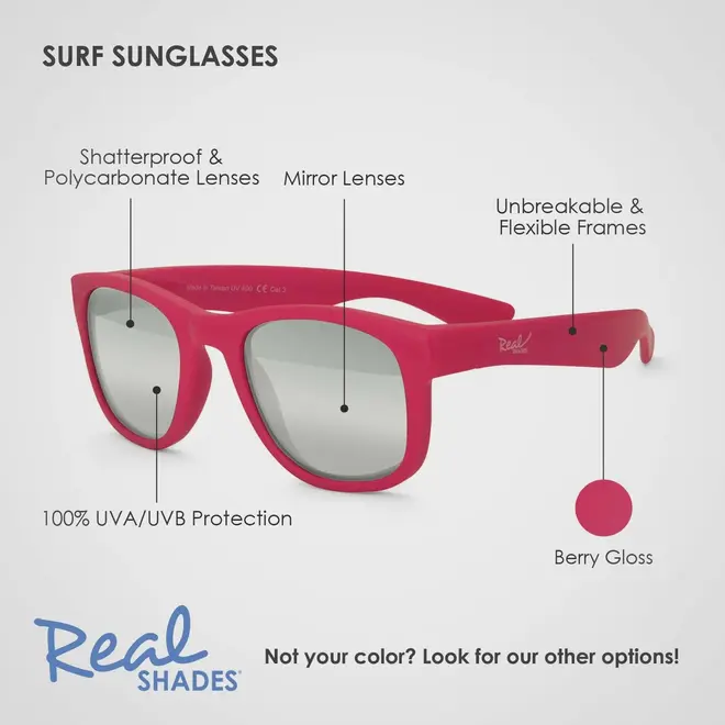 Real Shades - Sunglasses - Surf - Berry Gloss Pink