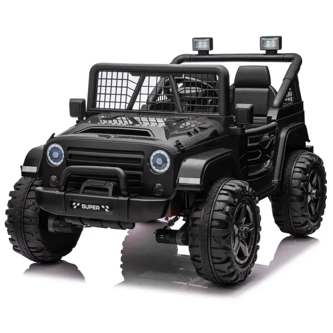 2026 NEW JEEP OUTREACH 2 Seater 24V Jeep Style Kids Ride On Car with Parental Remote Control Black