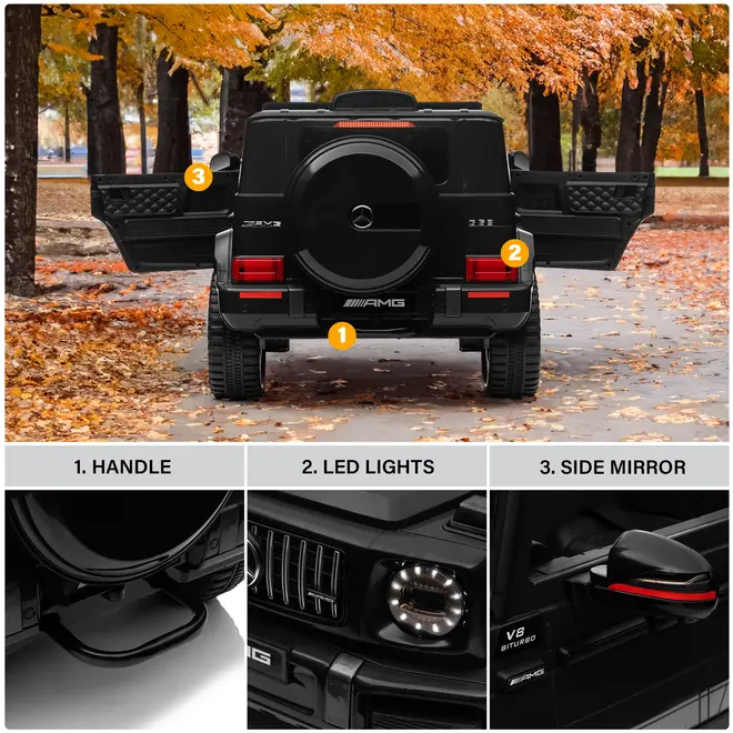 Mercedes-Benz AMG G63 with Remote Control and Leather Seat 12V Licensed Black