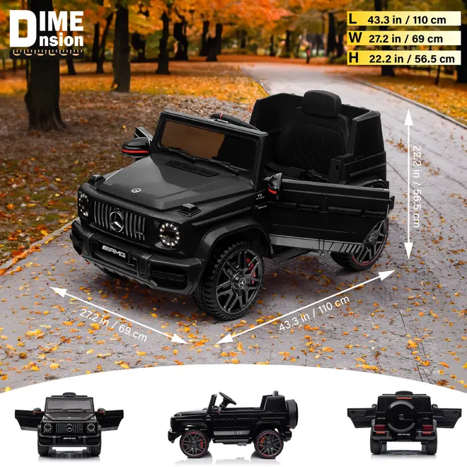 Mercedes-Benz AMG G63 with Remote Control and Leather Seat 12V Licensed Black
