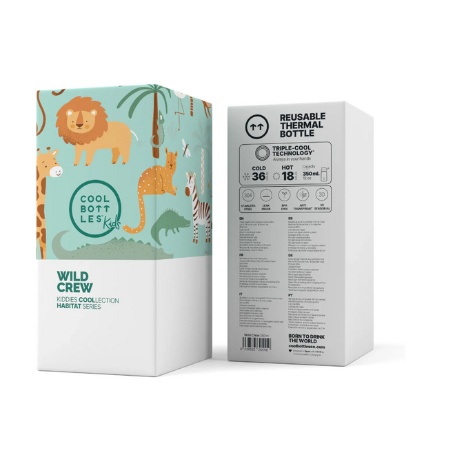 Cool Bottles - Kids 350ml - Habitat Series - Wild Crew