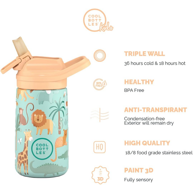 Cool Bottles - Kids 350ml - Habitat Series - Wild Crew