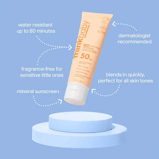 THINK Baby Clear Zinc Sunscreen Sensitive Skin Lotion SPF 50