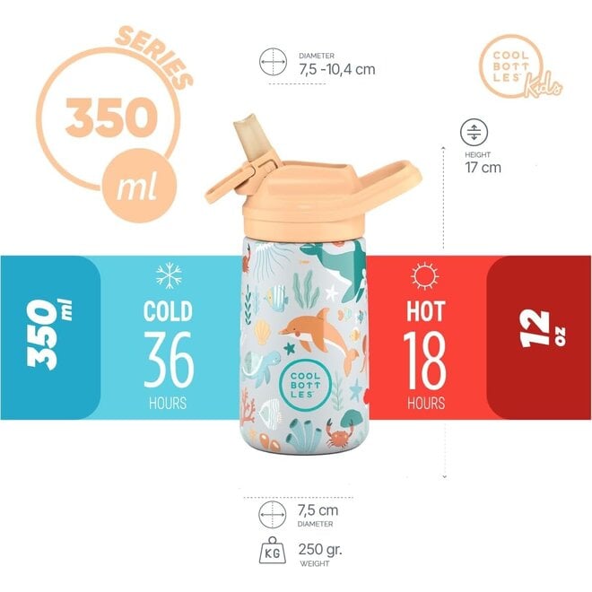 Cool Bottles - Kids 350ml - Habitat Series - Underwater World