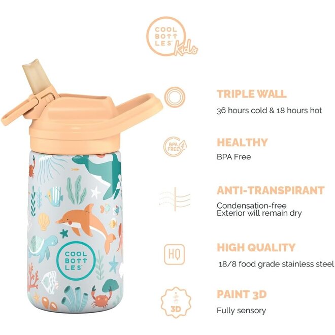 Cool Bottles - Kids 350ml - Habitat Series - Underwater World