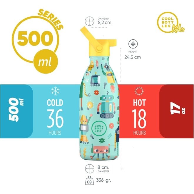 Cool Bottles - Kids 500ml -Discovery Series - Short Circuit