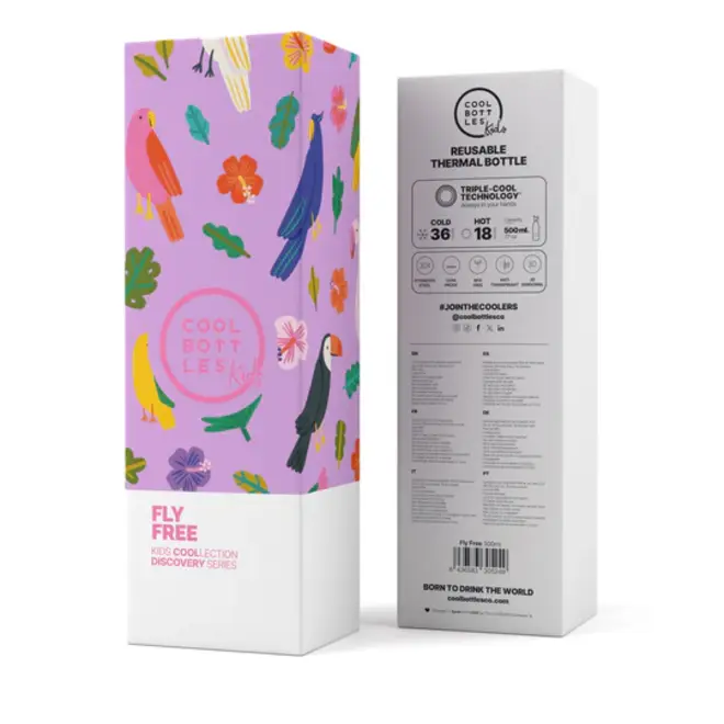 Cool Bottles - Kids 500ml -Discovery Series - Fly Free