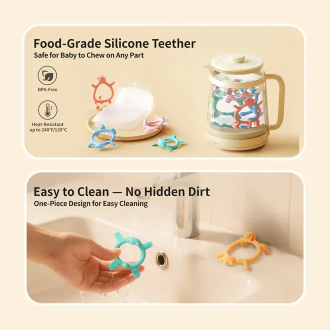 Pigeon - Cat Silicone Teether for Sipping (Blue)