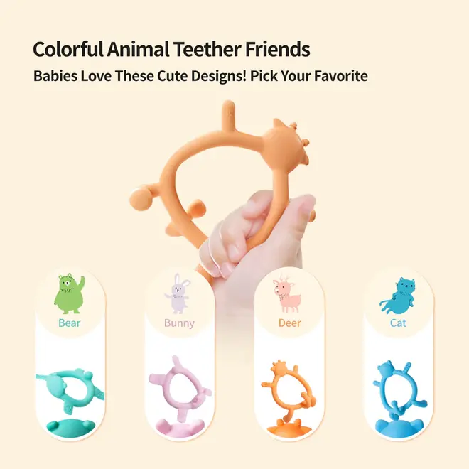 Pigeon - Rabbit Silicone Teether for Sipping (Pink)