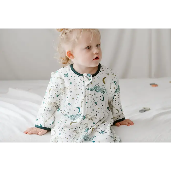 Removable 3/4 Sleeve Sleep Bag 0.6Tog Stars White