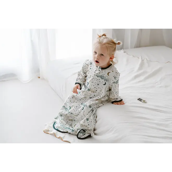 Removable 3/4 Sleeve Sleep Bag 0.6Tog Stars White