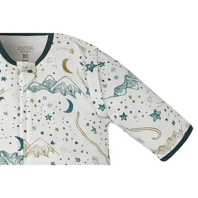 Removable 3/4 Sleeve Sleep Bag 0.6Tog Stars White