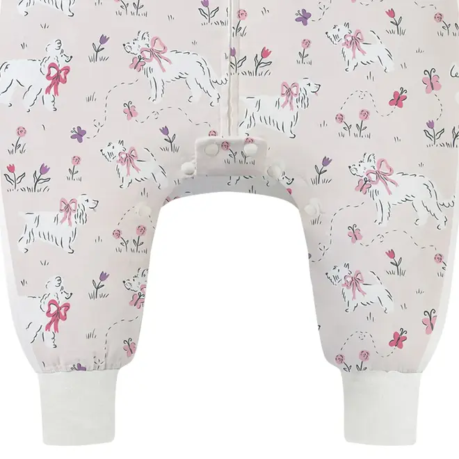 Long Sleeve Footed Sleep Bag 0.6Tog Doggie Meadow