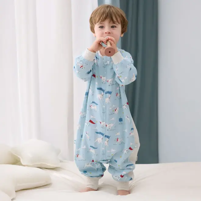Long Sleeve Footed Sleep Bag 0.6 Tog Puppy Park