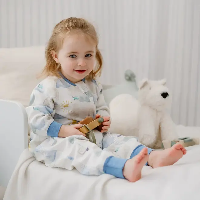 Long Sleeve Footed Sleep Bag 0.6Tog Fluffy Puffs