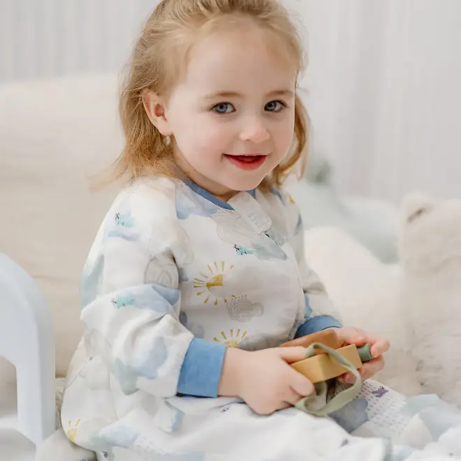 Long Sleeve Footed Sleep Bag 0.6Tog Fluffy Puffs
