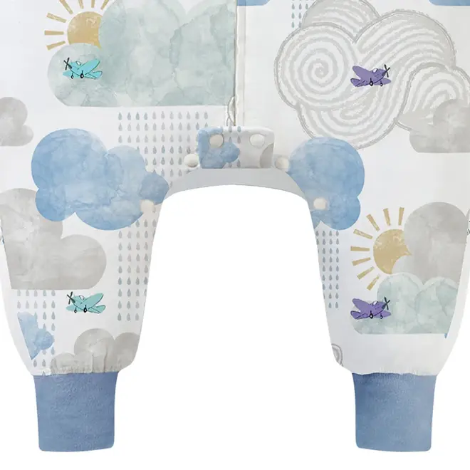 Long Sleeve Footed Sleep Bag 0.6Tog Fluffy Puffs
