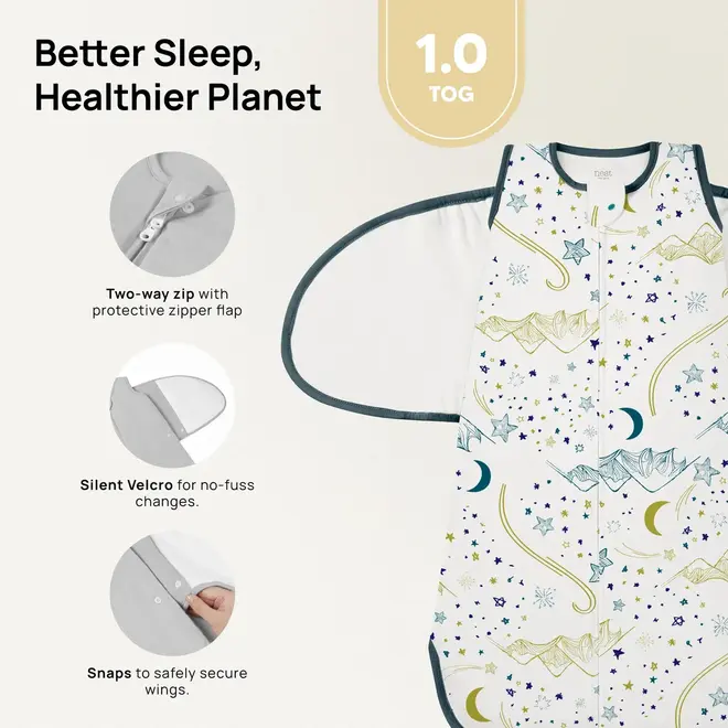 Swaddle Sleep Bag 1.0/1.5 - 66 - Stars White