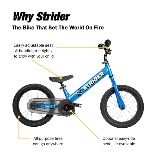 Strider 14x sport balance bike - blue