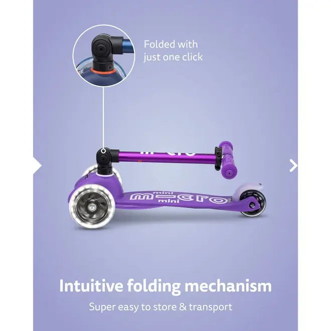 Micro Mini Foldable LED Scooter - PurplePurple