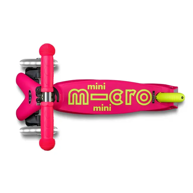Micro Mini Foldable LED Scooter - Neon Flamingo Pink/Yellow