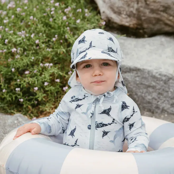 UV Baby Cap - UV Quick Dry Whale Play