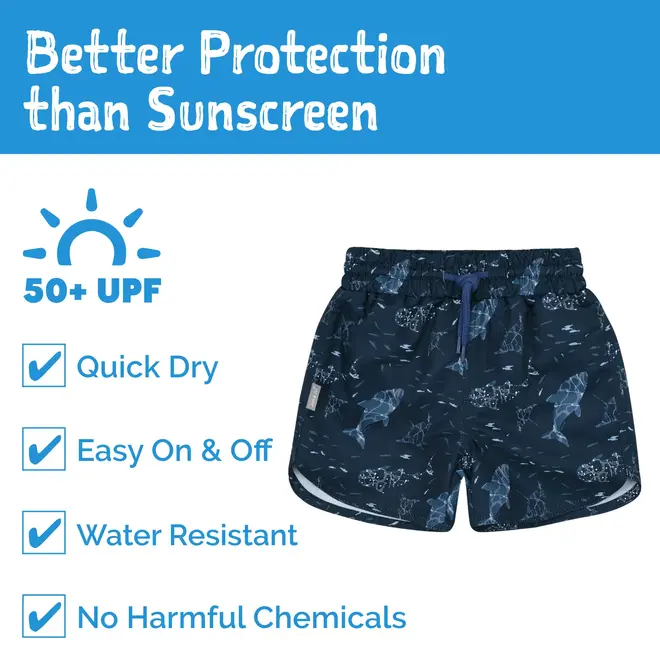Navy Whale Play | Sun & Splash UV Swim Short