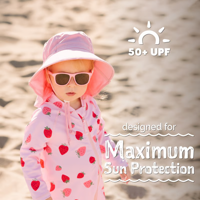 Pink Strawberry Sun & Splash 1-pc Girls' UV Jumpsuit
