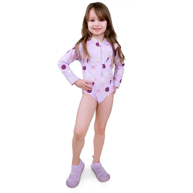 Lavender Ice Cream Sun & Splash 1-pc Girls' UV Swimsuit