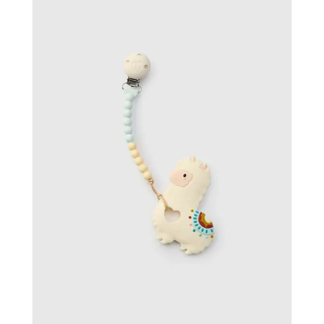 Pacifier Clip Teether Set Llama