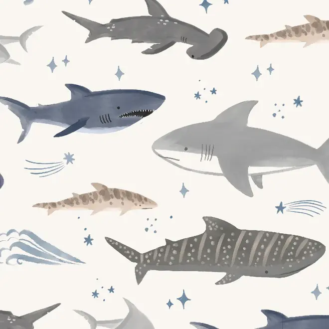 Muslin Hooded Towel Set Sharks