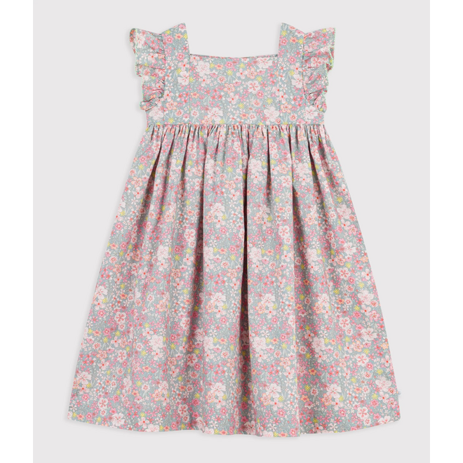 Chileren's sleeveless floral print cotton dress